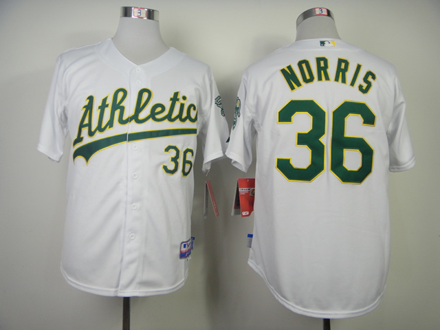Men Oakland Athletics 36 Norris White MLB Jerseys